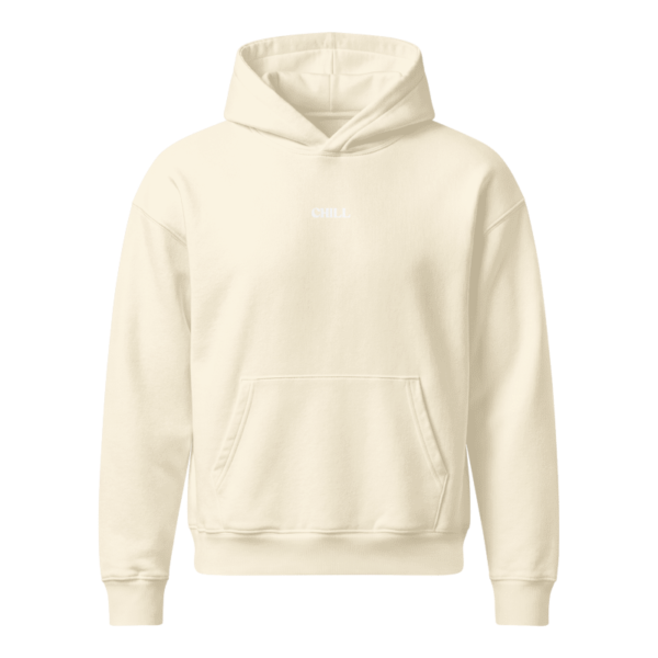 beige hoodie chill